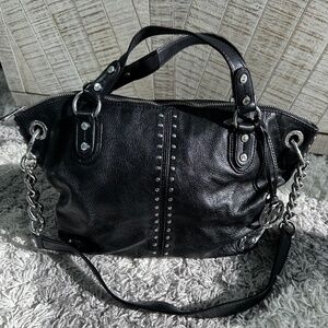 Mid-sized Pebbled leather Michael Kors Purse with silver studded metal details